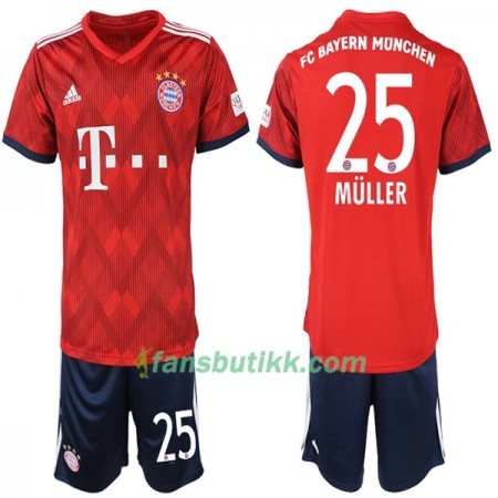 Fotballdrakt FC Bayern München Müller 25 Barn Hjemmetrøye 2018-2019 Kortermet